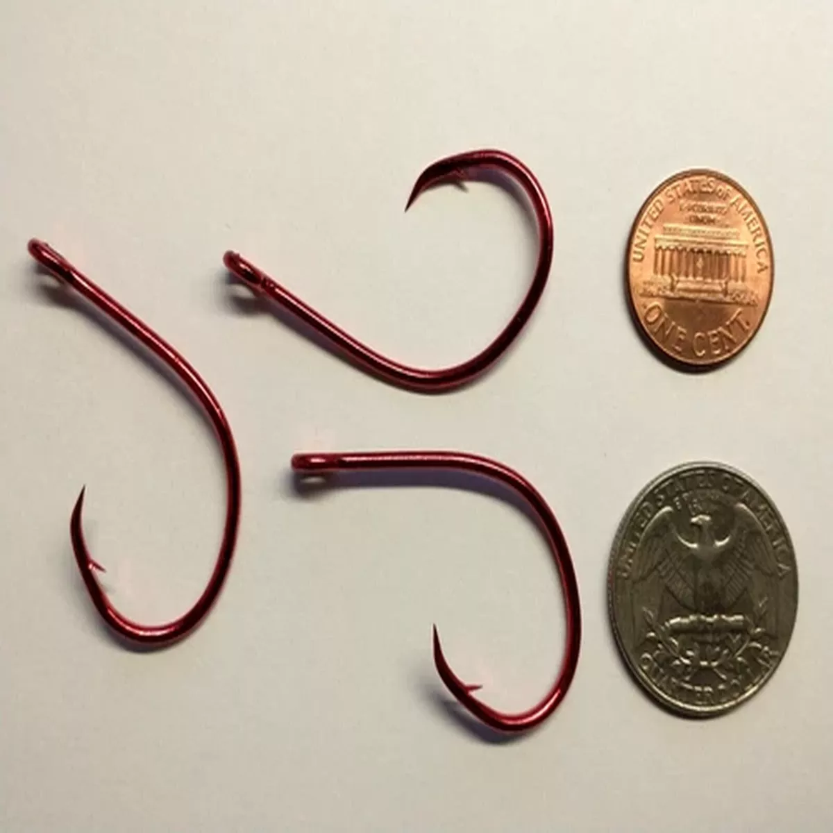 (25) Eagle Claw Lazer Sharp Circle Sea hooks (Size 5/0) Sea Guard Red (BULK)