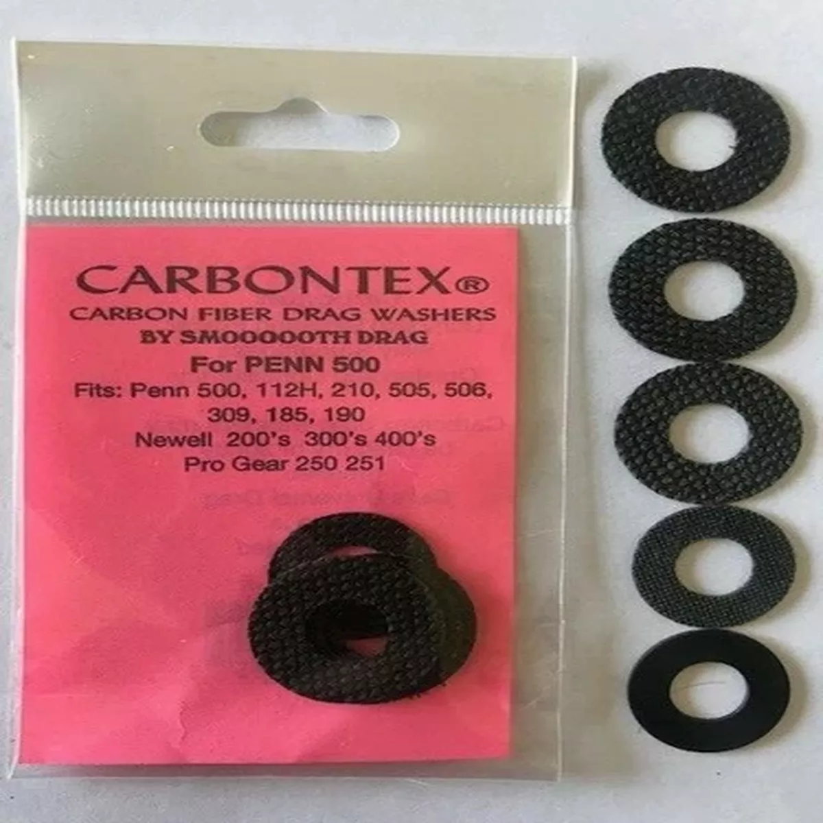(4) PENN 210, 309, 185 & 190 CARBONTEX DRAG WASHERS W/Opt. Delrin Under gear