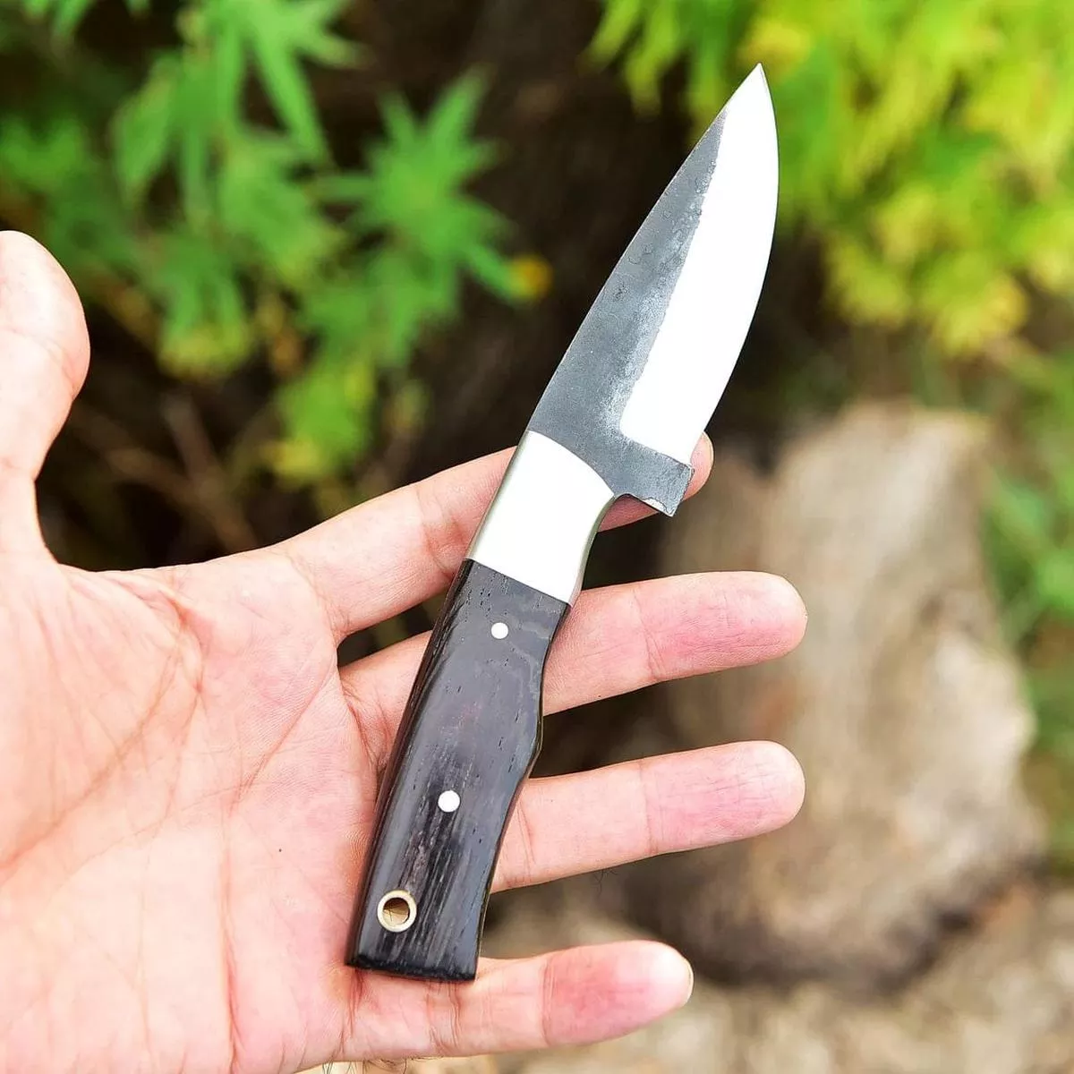 “Custom Handmade 1095 Forged Steel Skinning Knife | Wenge Wood Handle | 7.5 Inches | Leather Sheath | KBS Knives Store”
