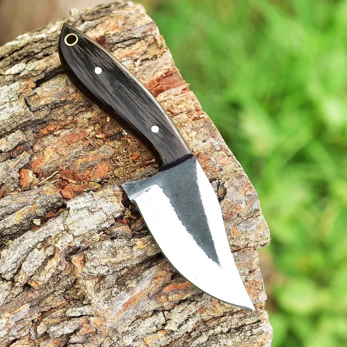 “Custom Handmade 1095 Forged Steel Skinning Knife | Wenge Wood Handle | 7 Inches | Leather Sheath | KBS Knives Store”