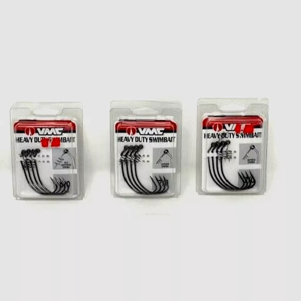 ** VMC **HEAVY DUTY SWIMBAIT’ TAPERED SPRING HOOKS’ 4 – 6/0, 8 – 7/0’ LOT